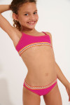 Framboosroze bikini met stiksels voor meisjes PORTO KALANY