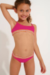 Bañador de 2 piezas rosa frambuesa con costuras para niña PORTO KALANY