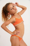 Oranje bikini met stiksels voor meisjes PORTO KALANY