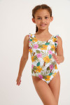 Girls' TUNES TORTUGA tropical print swimsuit