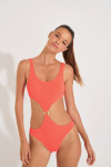 ROLLING SCRUNCHYMIX coral one-piece swimsuit