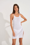 ROSEO MESHWORK white dress