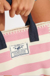 Lohan Ani small pink striped beach bag