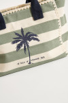 Piccola borsa da spiaggia a righe cachi Ani Lohan