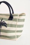 Lohan Seta khaki striped beach bag