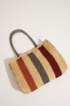 ANSELMO MADIGUI Grey striped crochet tote bag