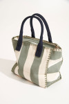 ANI LOHAN Small khaki striped beach bag