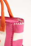 ANI LOHAN Small pink striped beach bag