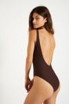 MILLER COLLINS brown one-piece swimsuit