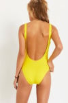 SNAP SUNRIB yellow ribbed onepiece swimsuit