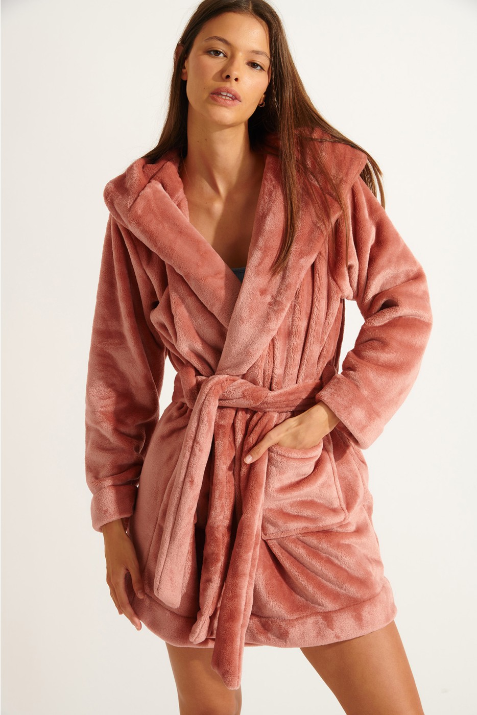 ZARELA PILO rosewood bathrobe