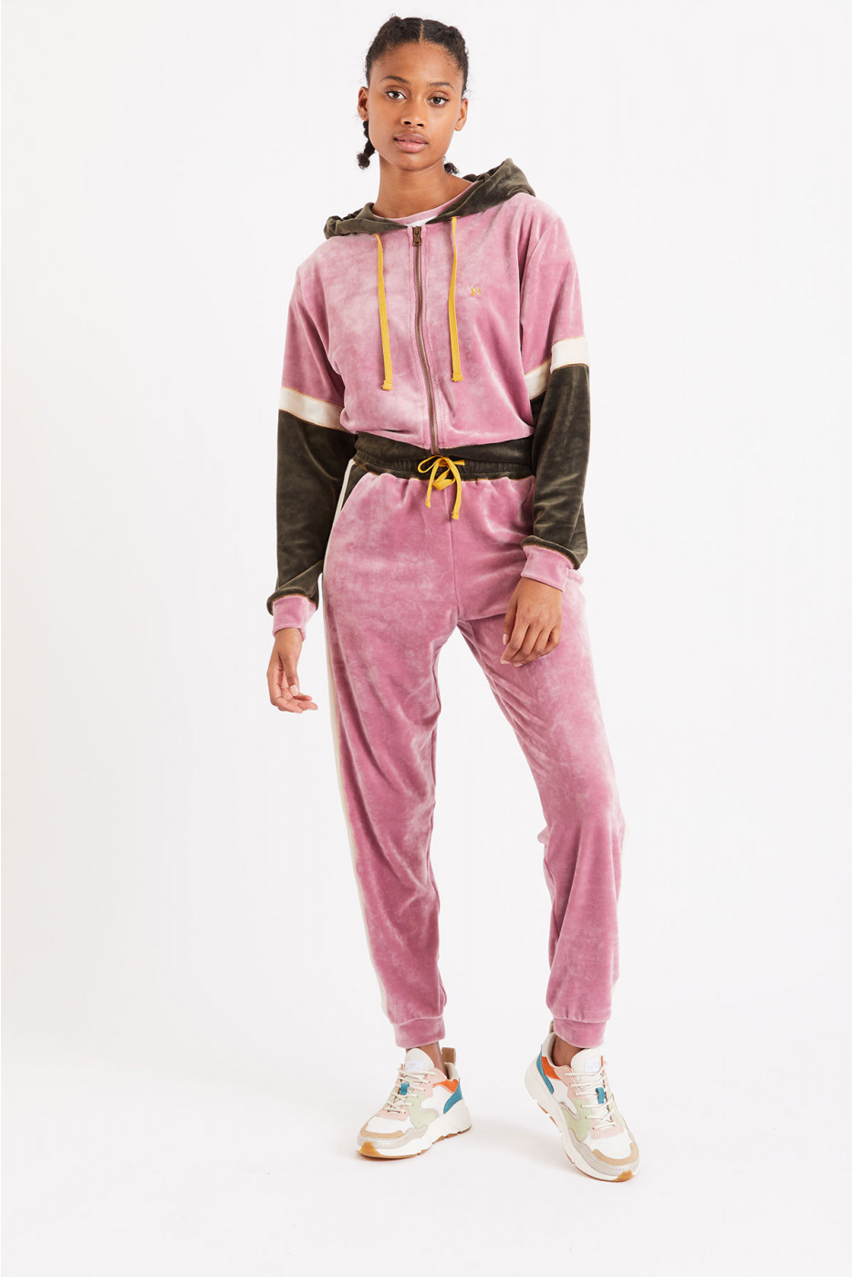 Pantalón de terciopelo rosa con tiras Quickly Wildlake | Banana Moon®