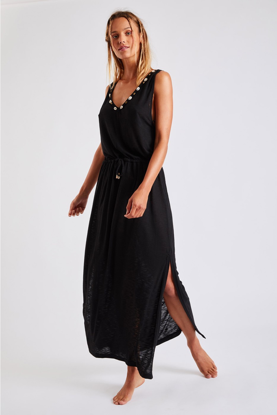 Erman Caraiva long black beach dress