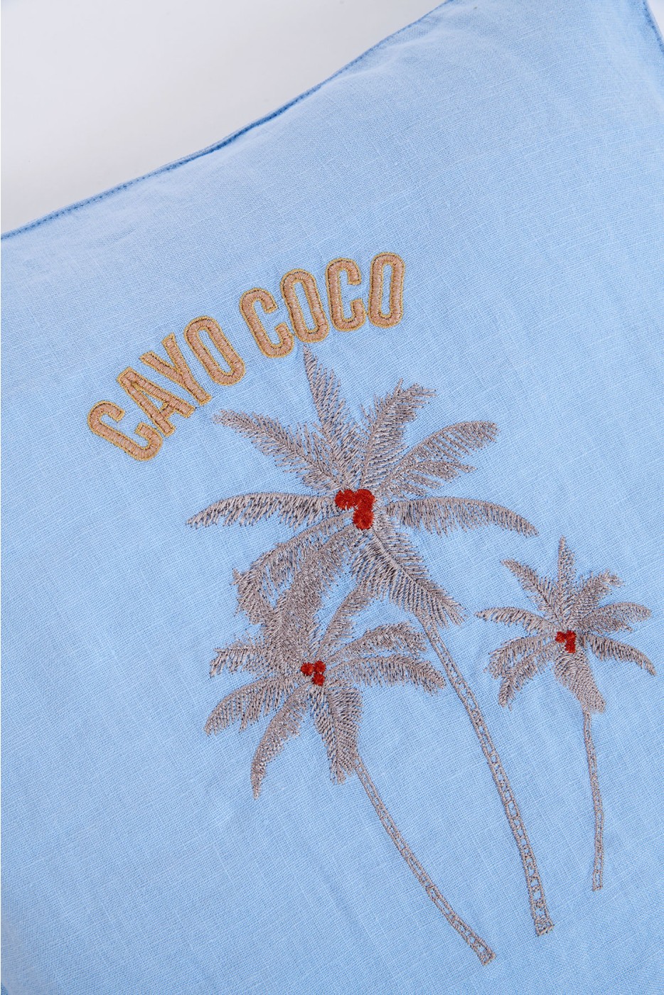 Orama Coco Sky Blue Embroidered Cushion Cover | Banana Moon®