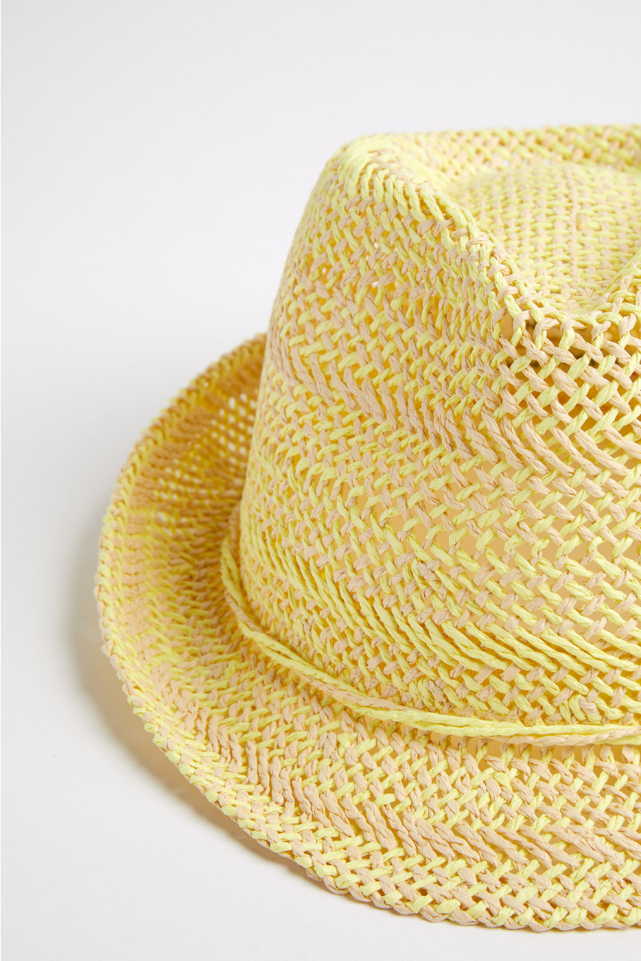 Yellow OLLIE HATSY openwork hat