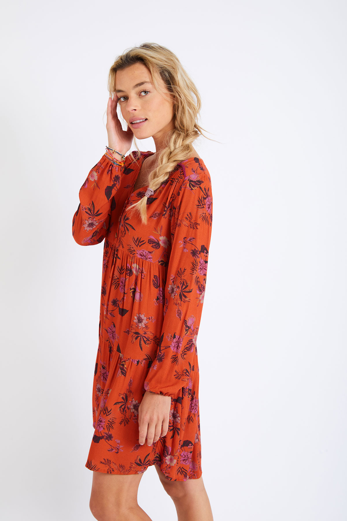 Avelina Allegria brown floral dress 