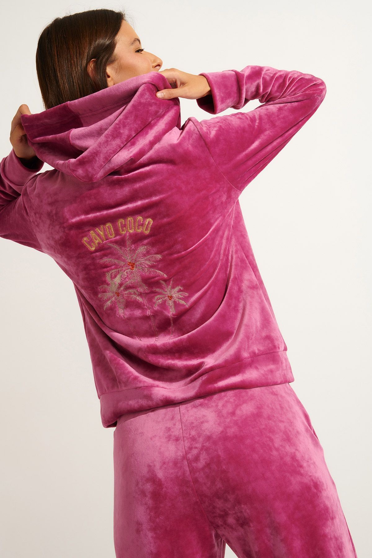 Veste de jogging en velours rose Fresco Sealake
