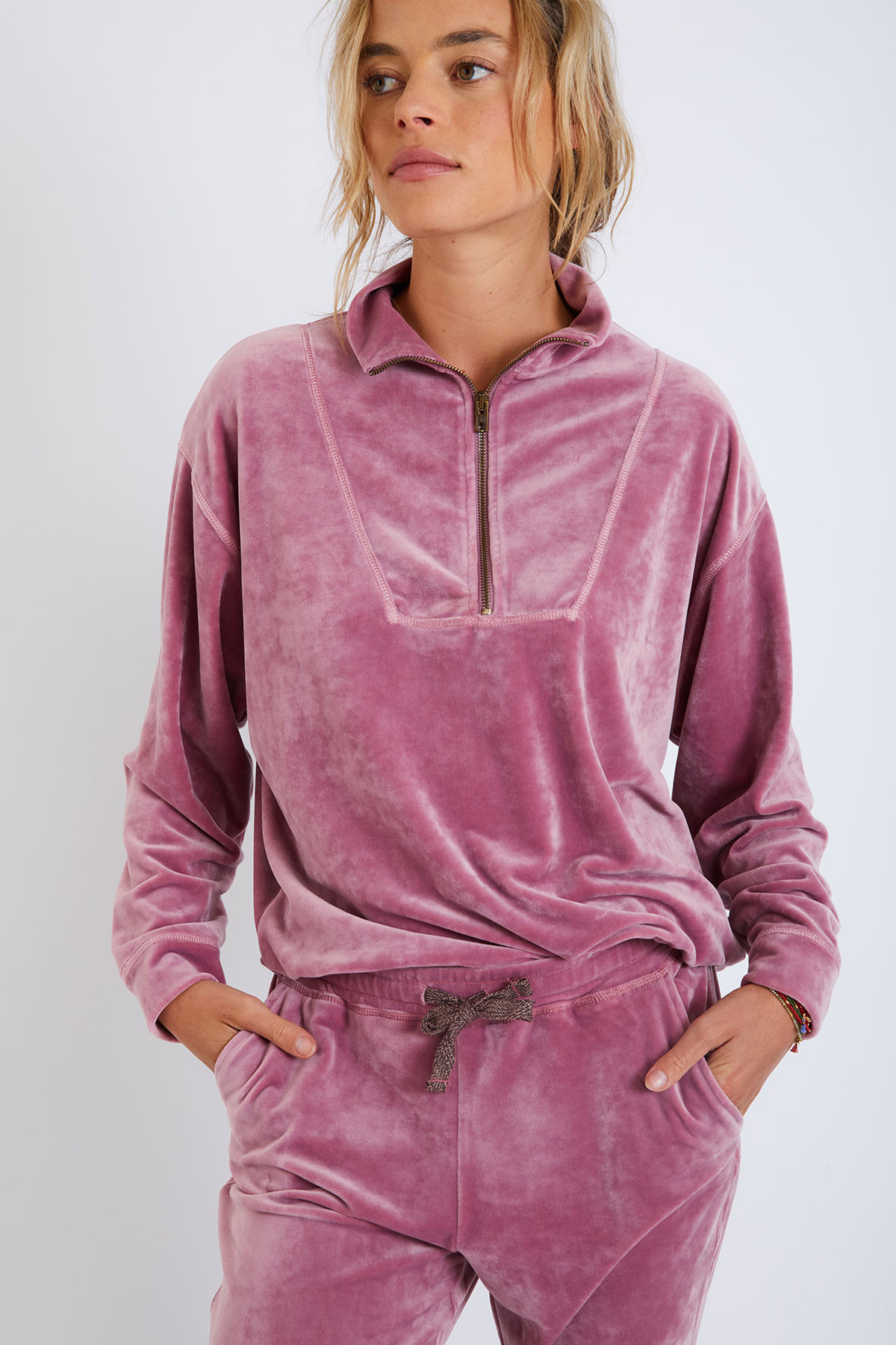 Tanaka Wildlake pink velour track 