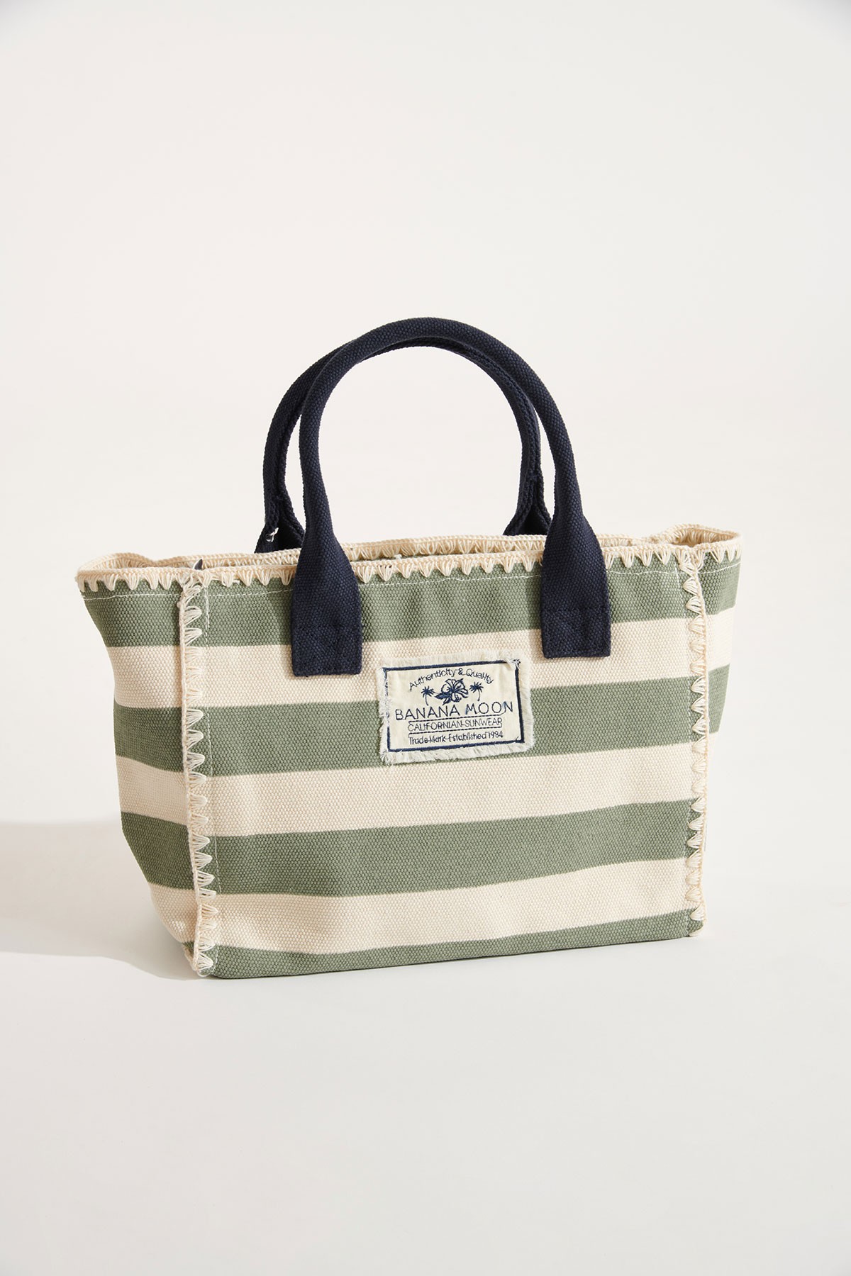 Lohan Ani small khaki striped beach bag | Banana Moon®