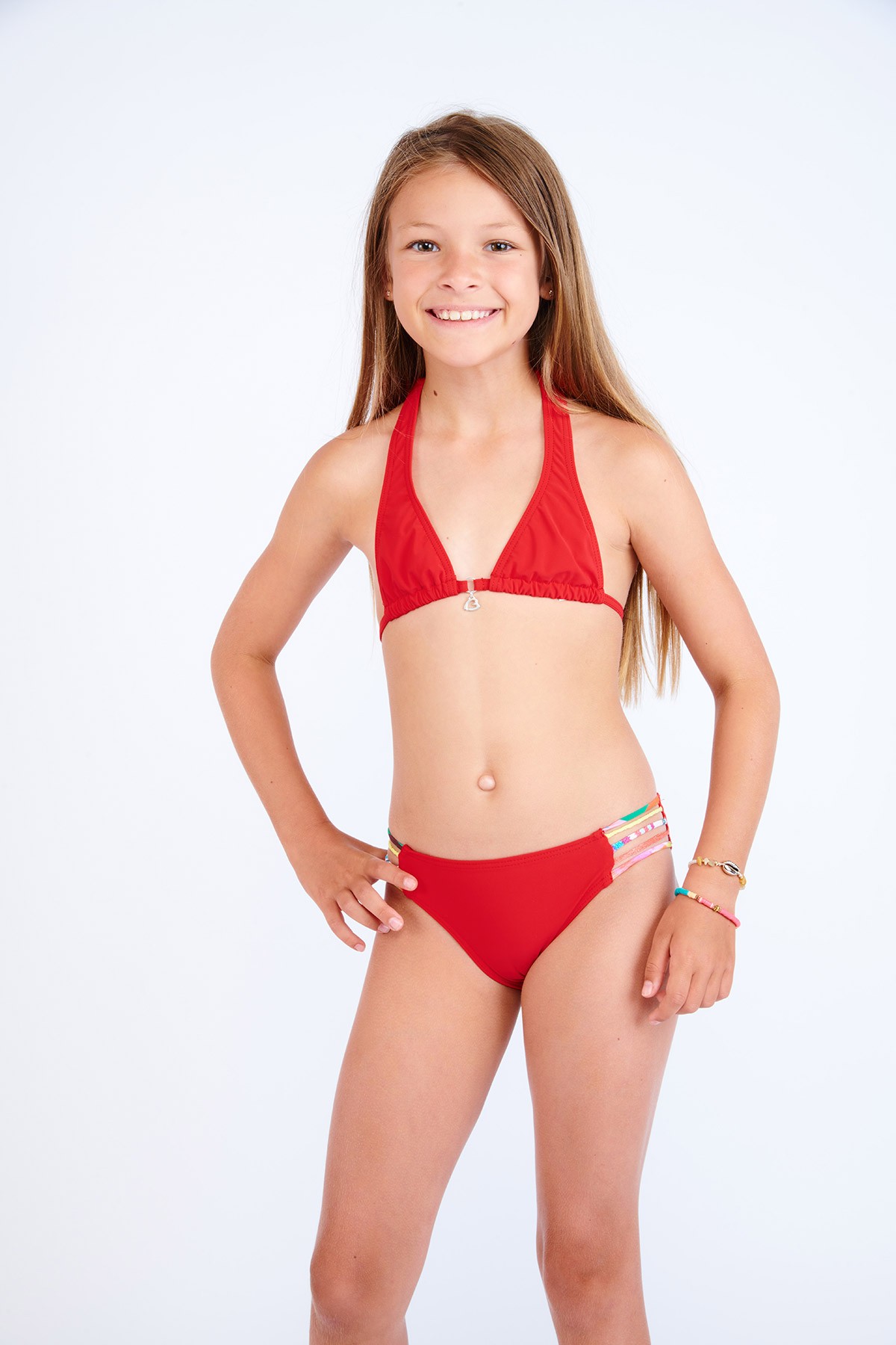 M Foster Spring children's red swimsuit