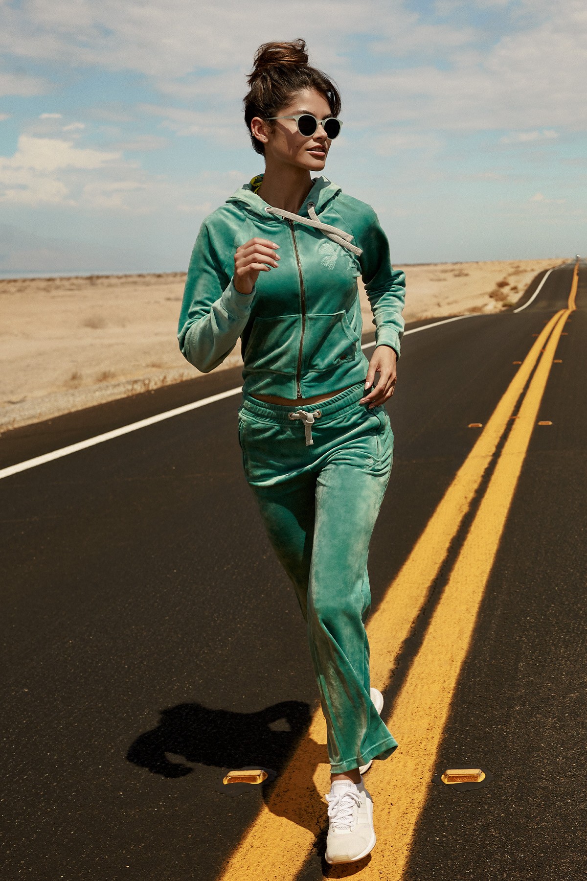 Veste de jogging velours turquoise Makaio Sealake