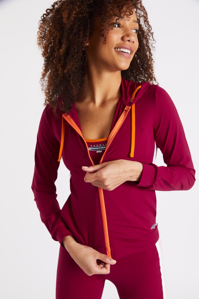 Chicago Sprint burgundy hooded track jacket