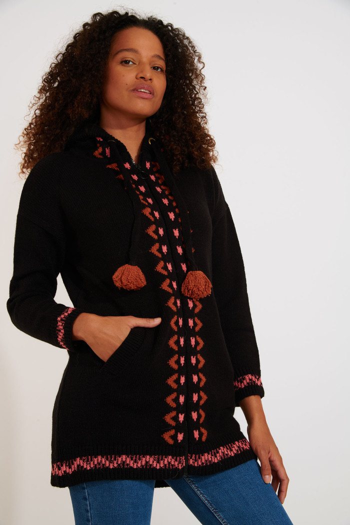 Florin Wildsun long black knit vest