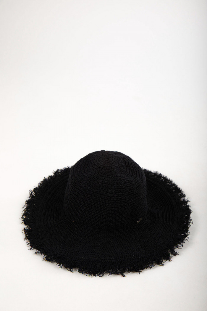 Sombrero de mujer de cáñamo negro Elif Marianela