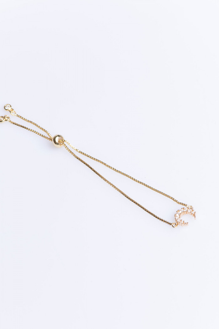 Salty Cali® Sparkle soft gold-plated moon bracelet