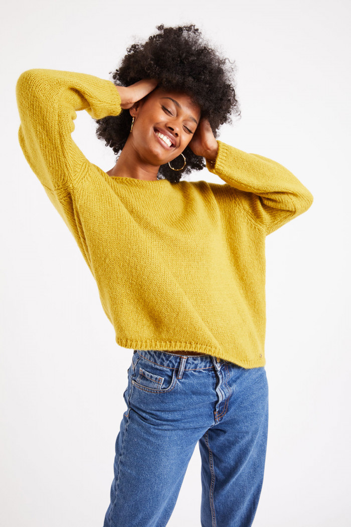 Vahe Artem mustard yellow knit sweater