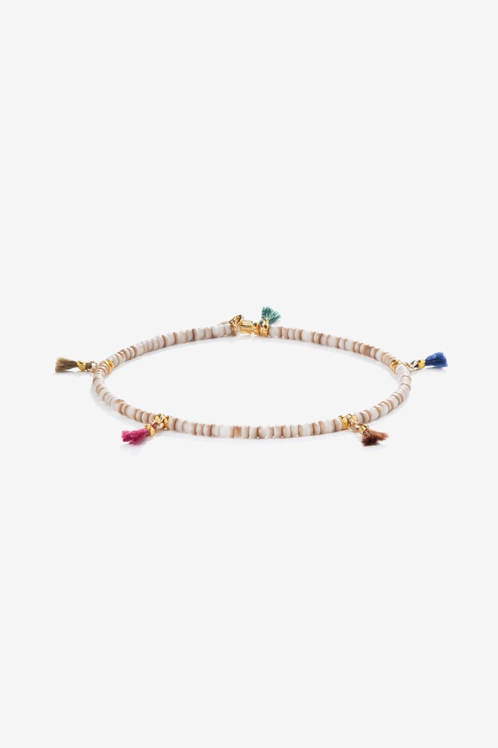 Shashi® Lilu beige beaded stretch bracelet