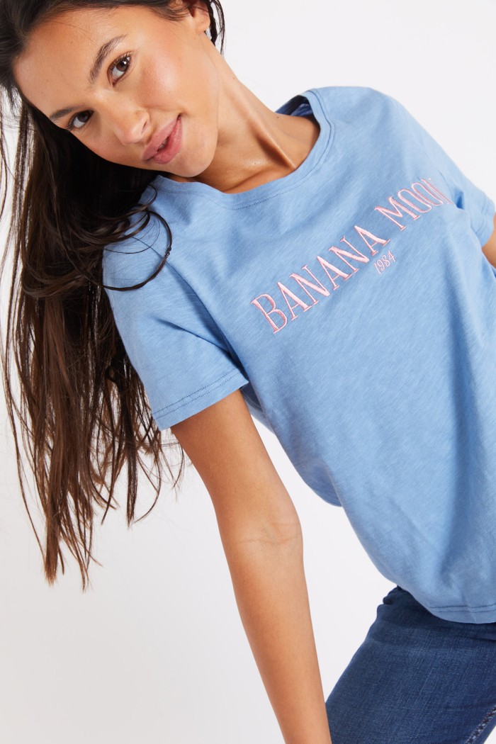 Slippy Seacoco blue embroidered t-shirt