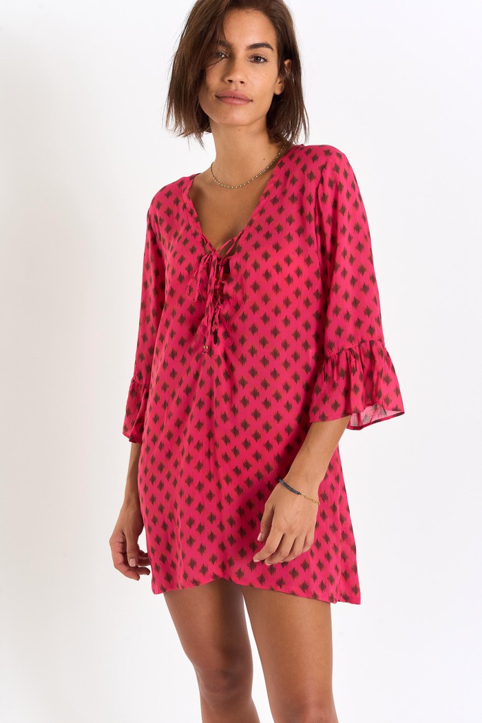 TALANGAVOIL HOALA pink tunic mini dress