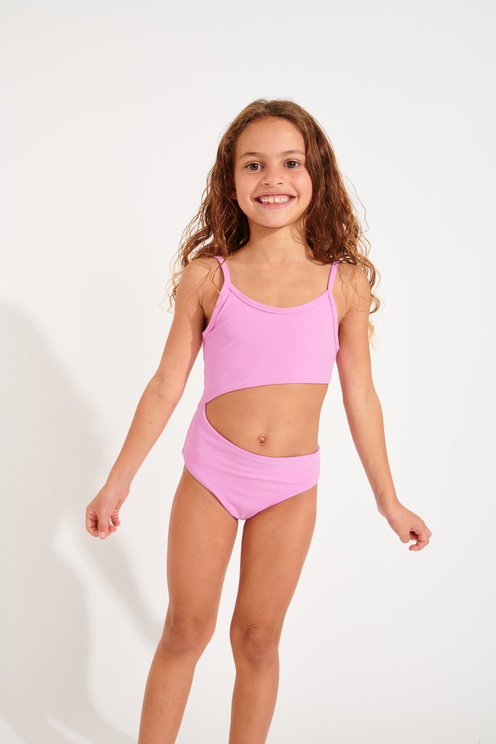 Mini Peanut Spring girls' pink swimsuit
