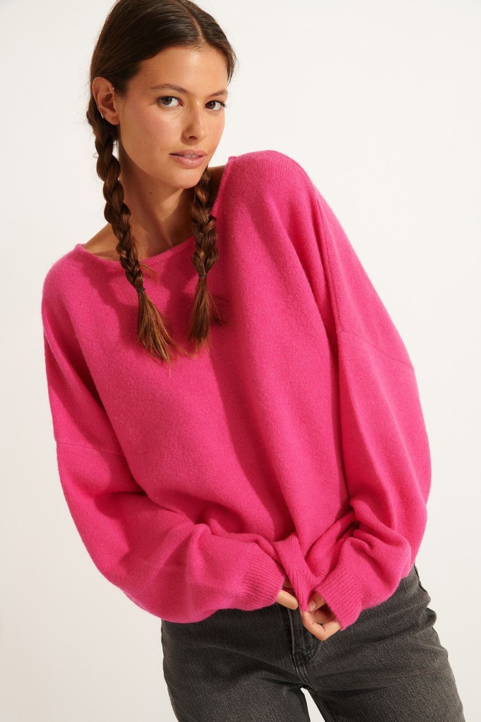 Maglione di lana rosa FLOWN FREELANCE