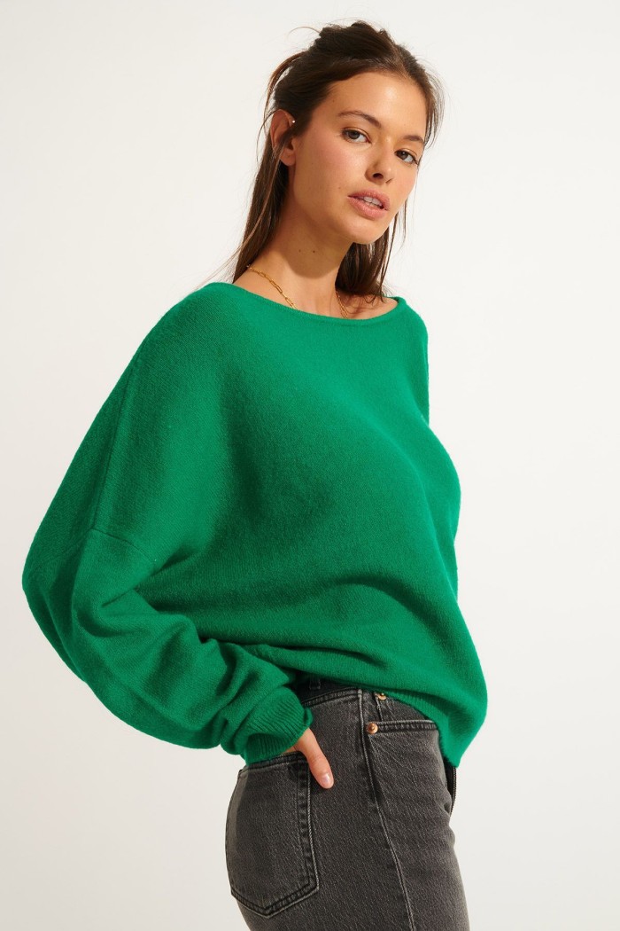 Maglione di lana verde FLOWN FREELANCE