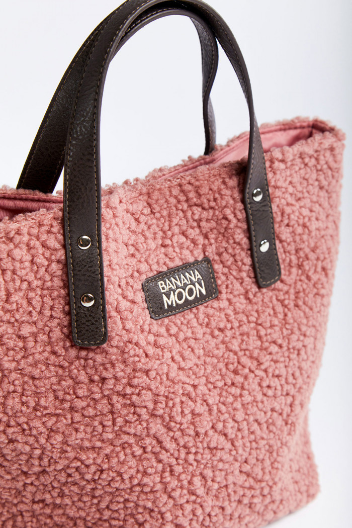 DOLAINE ELVINA Pink curly fur handbag