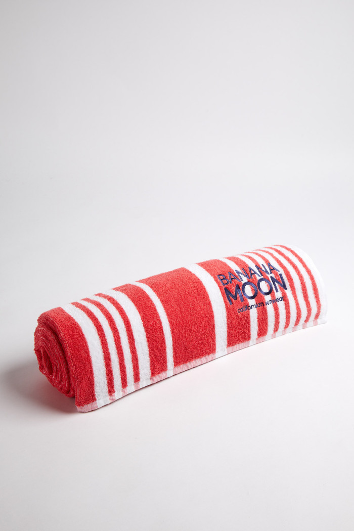 Striped coral HYGIE TOWELY beach towel