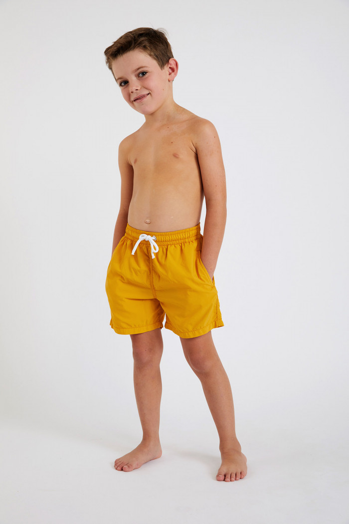 M AIR BASTOU Children's plain yellow swim shorts