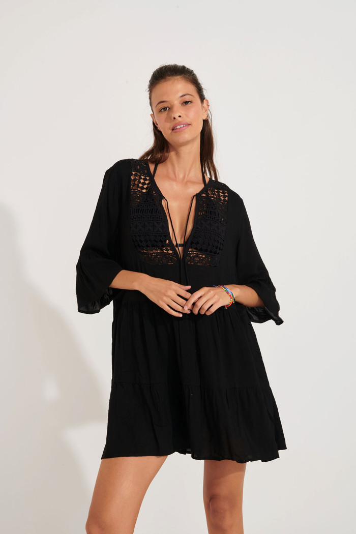 LOUISE SALTY black beach tunic