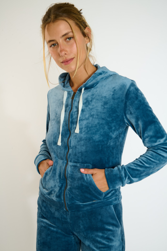 Chaqueta de terciopelo azul FRESCO SEALAKE