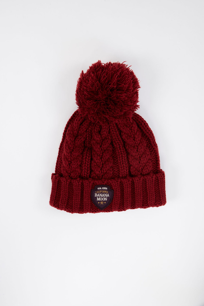 Gorro de ochos burdeos con borla Howson Lemonwood