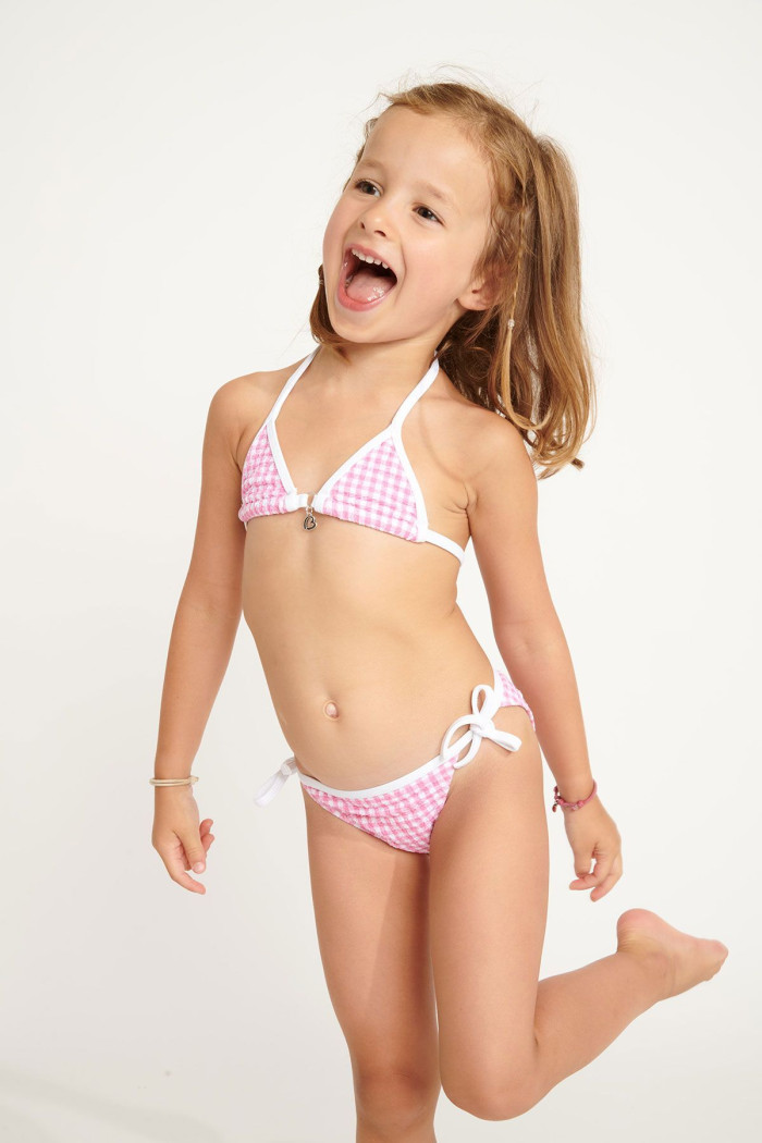 M TOPONE RETRO pink gingham 2 pieces swimsuit set