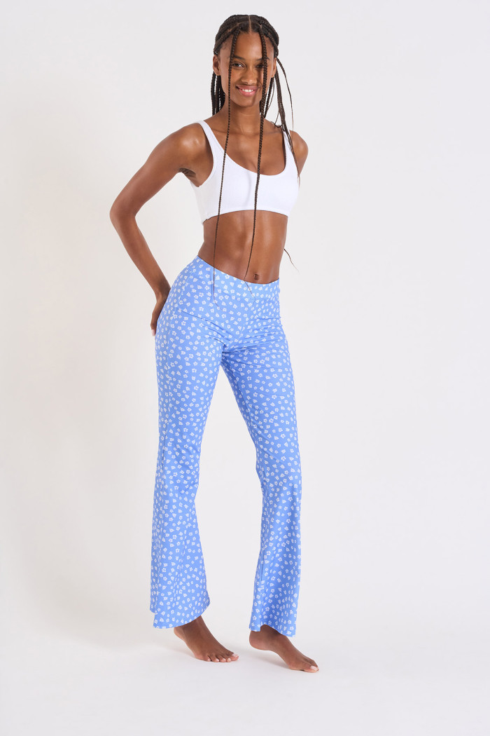 Bloomgirl Noelo blue hibiscus printed trousers
