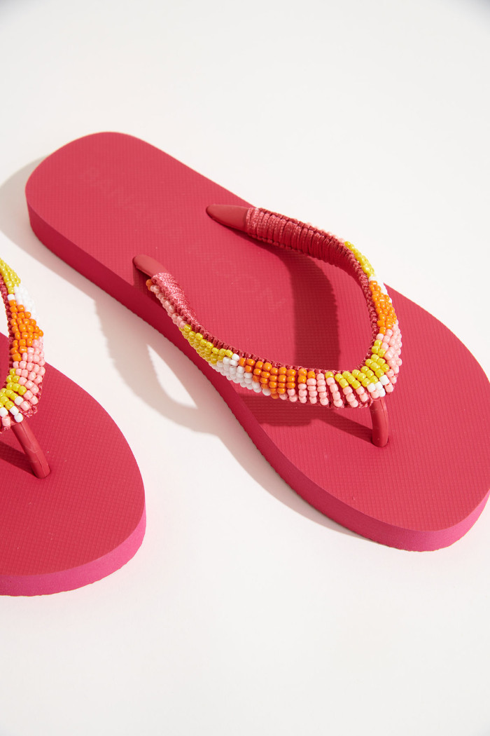 Chanclas fucsia con cuentas de colores CALISUN SEASIDE