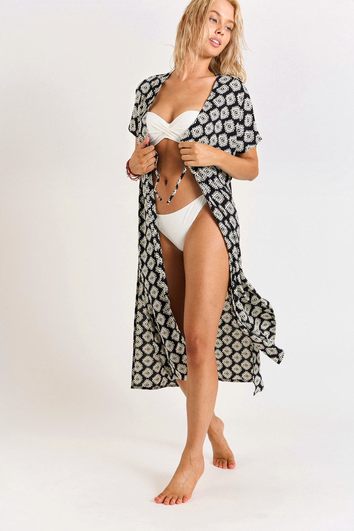 Kimono long noir ELVIE SARONG