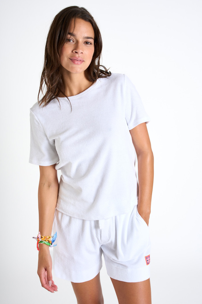Camiseta blanca de material de toalla WAKEY SEASPONGE