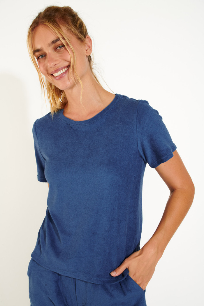 Camiseta azul de material de toalla WAKEY SEASPONGE