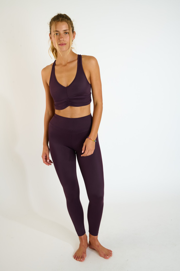 AETO WELLNESS plum colour sport leggings