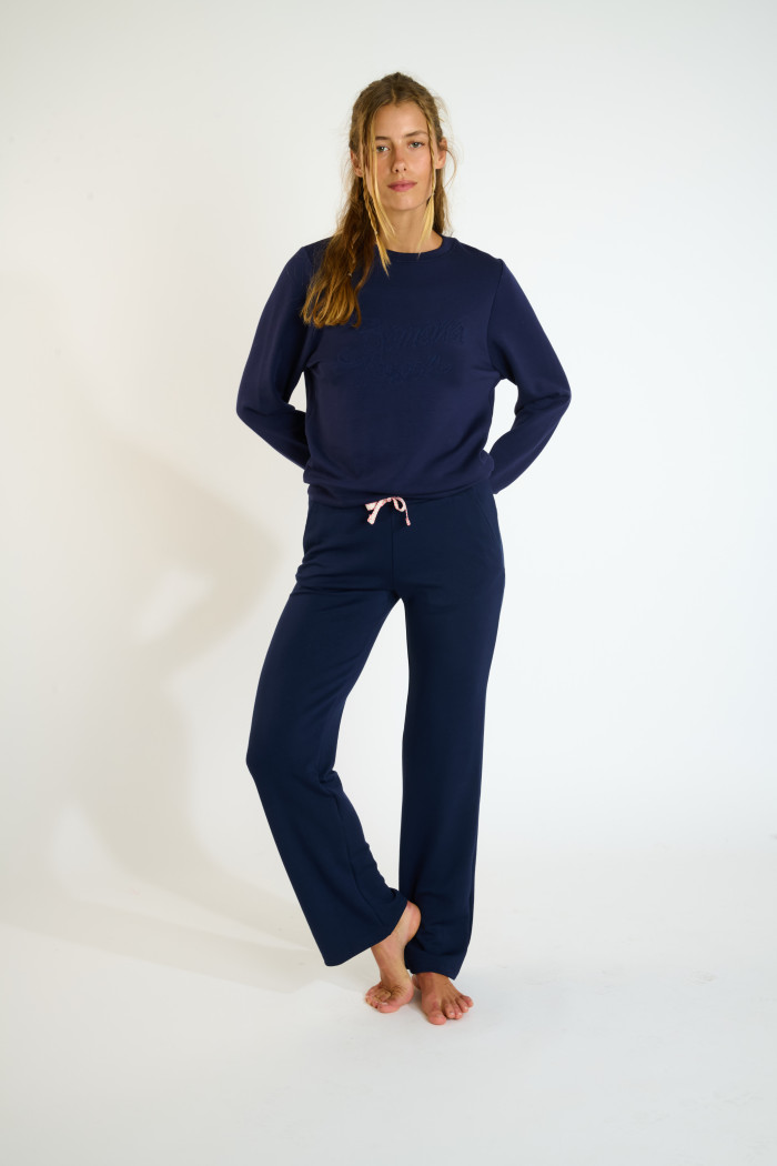 FLOWEGA BAYJOY navy straight jogger pants